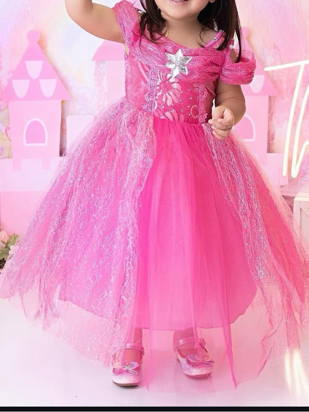 Princess Pink Tulle Costume Dress for Kids  3T